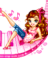Musique Music doll girl musico Musik animated pixel gif animation Pictures, Images and Photos
