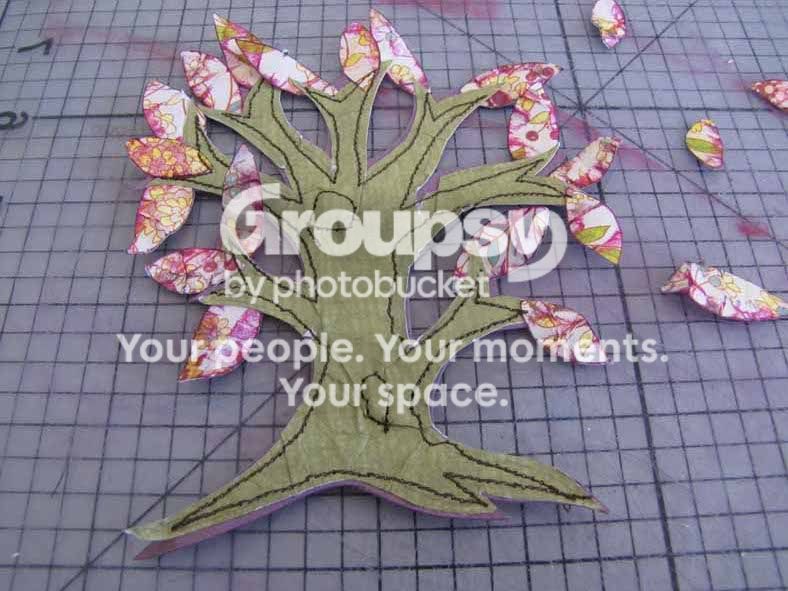Machine stitch the tree